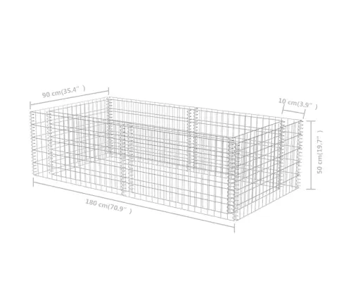 Gabions, Cinkots Tērauds, 180X90X50 Cm Vidaxl