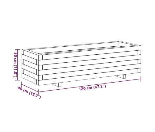 Augstā Puķu Kaste, 120X40X30 Cm, Koks, Taisnstūra Forma Vidaxl