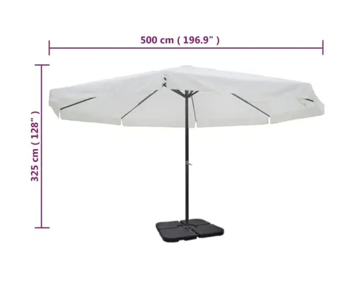 Saulessargs Ar Pārnēsājamu Pamatni, Balts, Alumīnijs