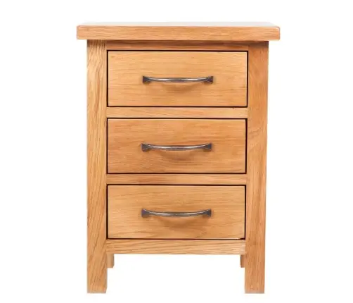 Naktsskapītis Ar 3 Atvilktnēm, 40X30X54 Cm, Ozola Masīvkoks Vidaxl