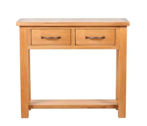 Konsolinis Staliukas Su 2 Stalčiais, 83X30X73cm Ąžuolo Masyvas