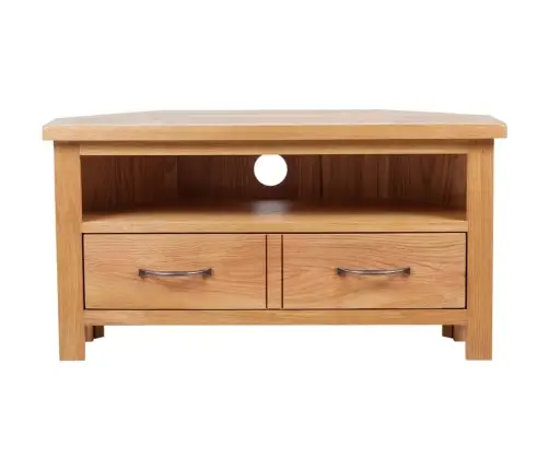 Tv Skapītis Ar Atvilktni, 88X42X46 Cm, Ozola Masīvkoks Vidaxl