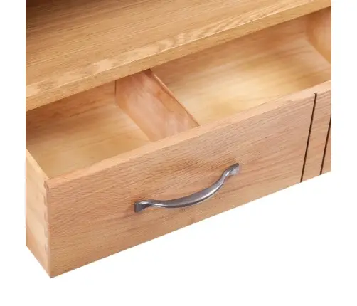 Tv Skapītis Ar Atvilktni, 88X42X46 Cm, Ozola Masīvkoks Vidaxl