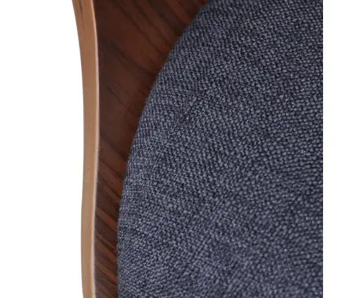 Virtuves Krēsli, 4 Gab., Izliekts Koks Un Audums, Tumši Pelēki Vidaxl