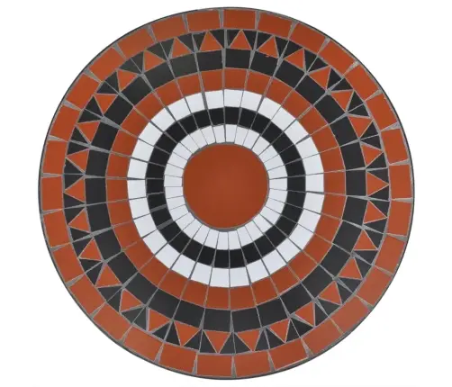 Bistro Komplektas, 3 Dalių, Terakota Ir Baltas, Plytelės