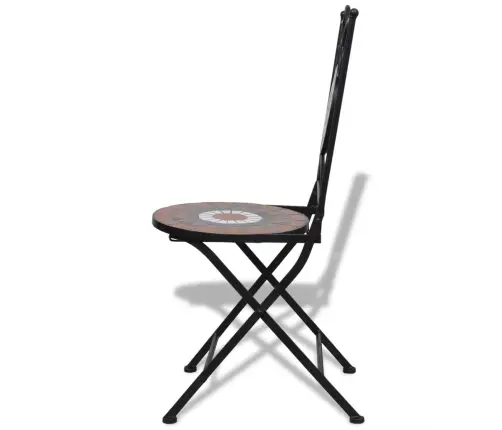 Bistro Komplektas, 3 Dalių, Terakota Ir Baltas, Plytelės