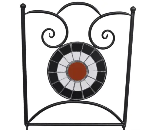 Bistro Komplektas, 3 Dalių, Terakota Ir Baltas, Plytelės