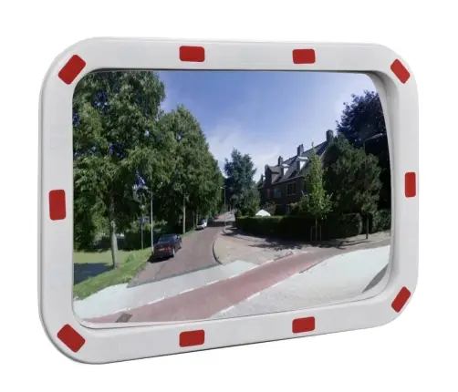 Izliekts Satiksmes Spogulis, Taisnstūra, 40X60 Cm, Ar Atstarotājiem