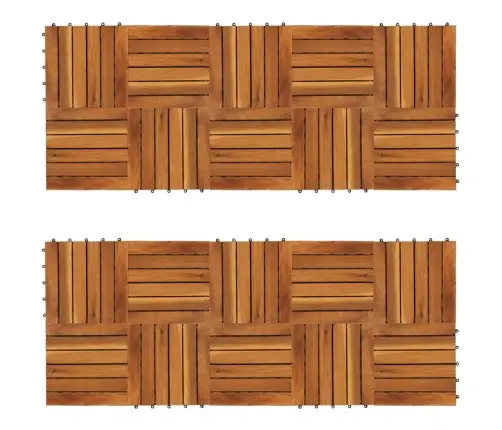 Terases Flīzes, Vertikāls Raksts, 20 Gab., 30X30 Cm, Akācija Vidaxl