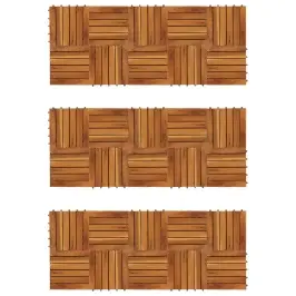 Akācijas Koka Flīzes Terasēm 30X30Cm 30 Gab Vertikāls Raksts