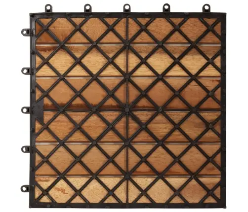 Akācijas Koka Flīzes Terasēm 30X30Cm 30 Gab Vertikāls Raksts