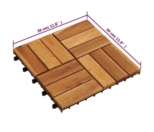 Akācijas Koka Flīzes Terasēm 30X30Cm 30 Gab