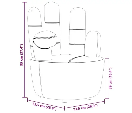 Krėslas, Pilkas, Plaštakos Formos, Aksomas