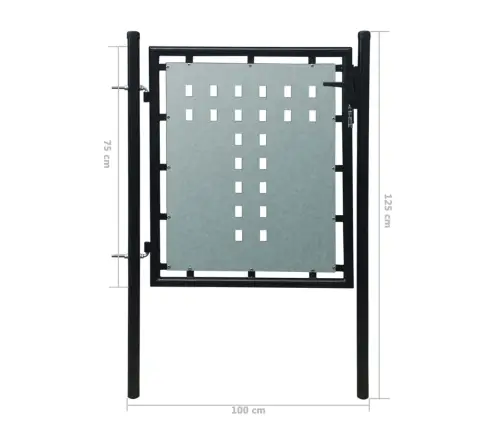 Must Ühe Uksega Aiavärav 100 X 75 Cm