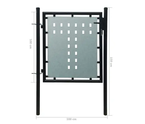 Must Ühe Uksega Aiavärav 100 X 100 Cm