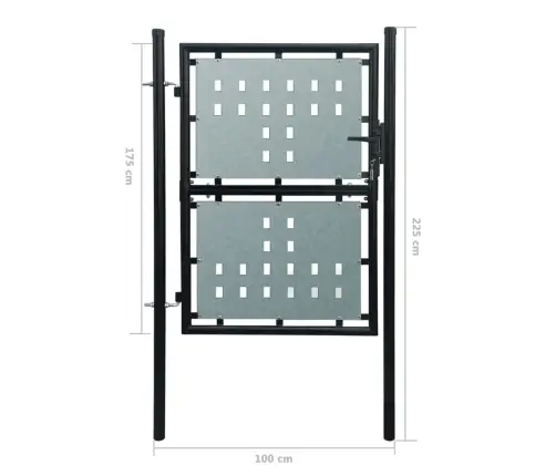 Juodi Vienvėriai Tvoros Vartai, 100X175 Cm
