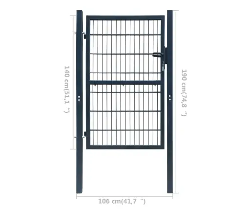 2D Aiavärav (Ühekordne) Antratsiithall 100 X 140 Cm