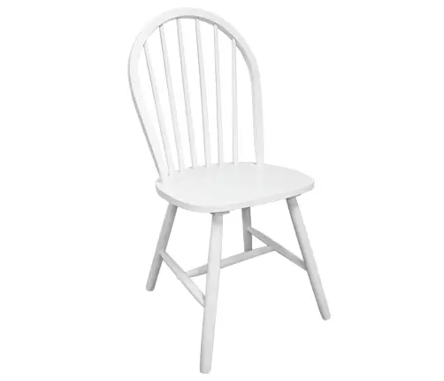 Virtuves Krēsli, 4 Gab., Balti, Masīvs Gumijkoks Vidaxl