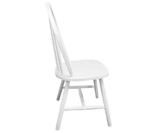 Virtuves Krēsli, 4 Gab., Balti, Masīvs Gumijkoks Vidaxl