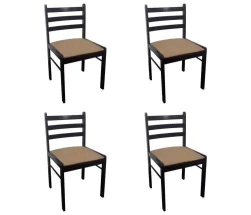 Virtuves Krēsli, 4 Gab., Brūns, Masīvs Gumijkoks Un Samts Vidaxl