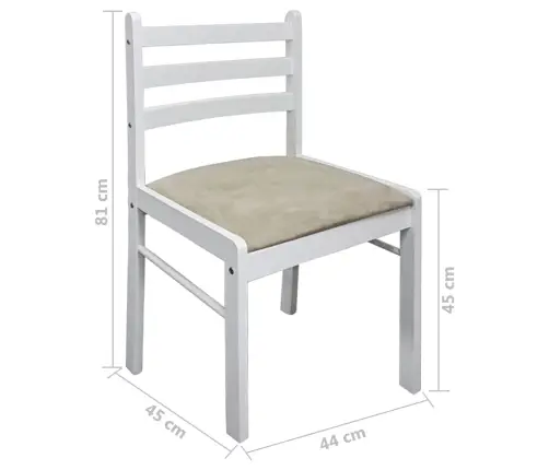 Virtuves Krēsli, 4 Gab., Balts, Masīvs Gumijkoks Un Samts Vidaxl