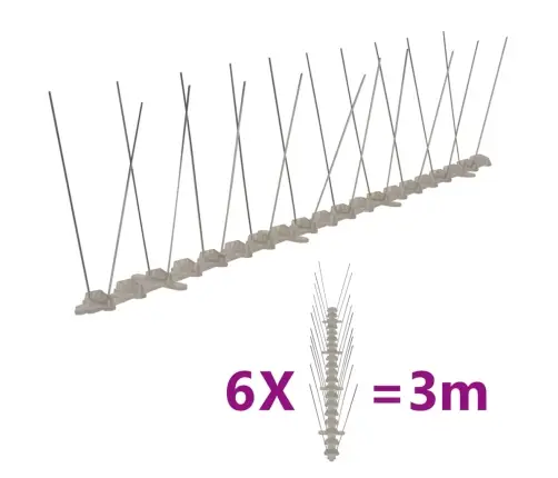 Putnu Atbaidīšanas Radzes, 2 Rindas, 6 Gab., 3 M, Plastmasa Vidaxl