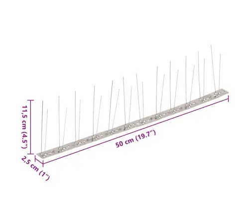 Putnu Atbaidīšanas Radzes, 2 Rindas, 6 Gab., 3 M, Tērauds Vidaxl