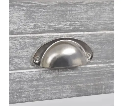 Naktsskapītis Ar Atvilktni, Pelēks Ar Baltu  Vidaxl