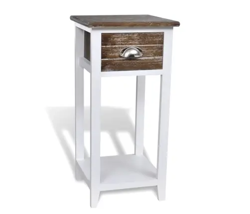 Naktinis Staliukas Su Stalčiuku, Rudas Ir Baltas