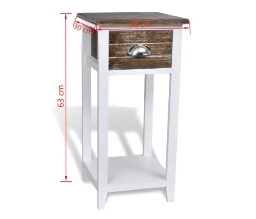 Naktinis Staliukas Su Stalčiuku, Rudas Ir Baltas