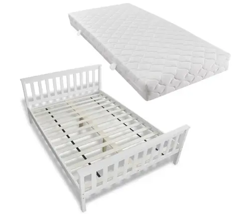 Gulta Ar Matraci, Priedes Masīvkoks, 140X200 Cm Vidaxl