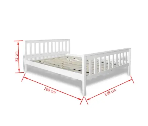 Gulta Ar Matraci, Priedes Masīvkoks, 140X200 Cm Vidaxl