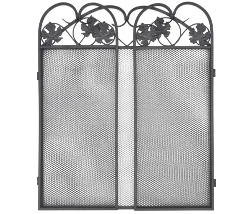 3-Paneļu Kamīna Aizsegs, Dzelzs, Melns Vidaxl