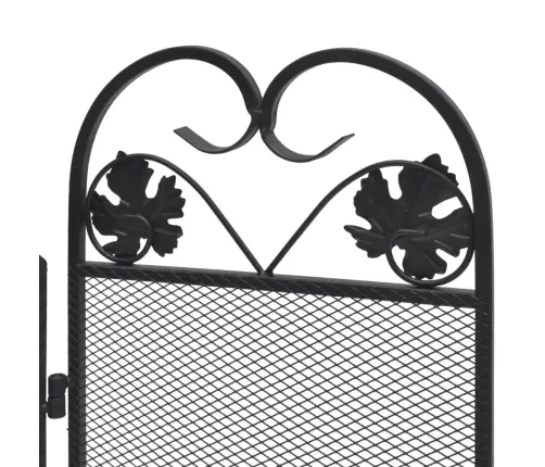 3-Paneļu Kamīna Aizsegs, Dzelzs, Melns Vidaxl