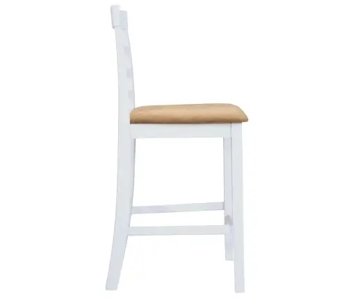 Medinio Baro Staliuko Ir 4 Baro Kėdžių Komplektas, Baltas