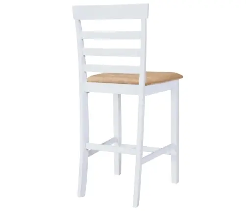 Medinio Baro Staliuko Ir 4 Baro Kėdžių Komplektas, Baltas