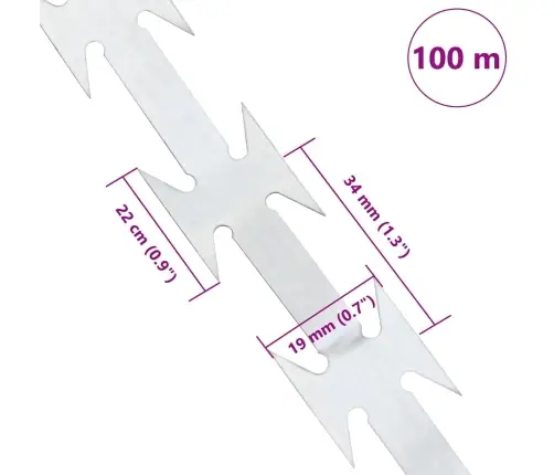 Dzeloņstieple, Bto-22, 100 M, Tērauds Vidaxl
