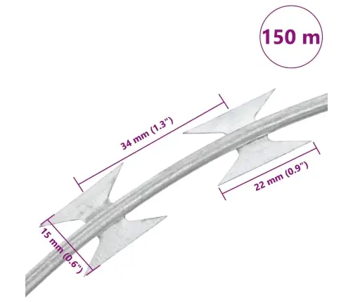 Bto-22 Pjaunanti Viela Concertina, Galvanizuotas Plienas, 150M