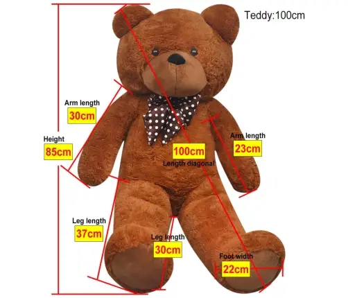 Rotaļu Lācis, Xxl, Brūns Plīšs, 85 Cm Vidaxl