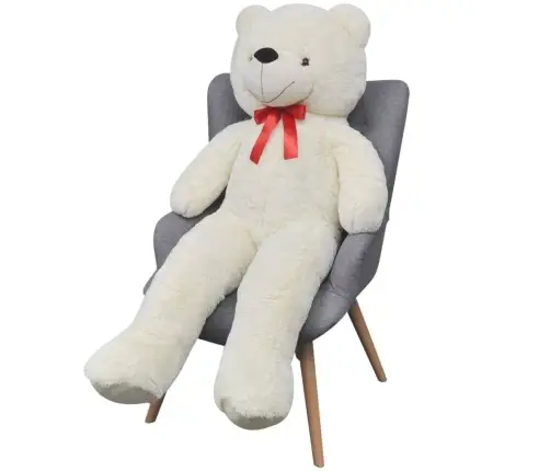 Rotaļu Lācis, Xxl, Balts Plīšs, 85 Cm  Vidaxl