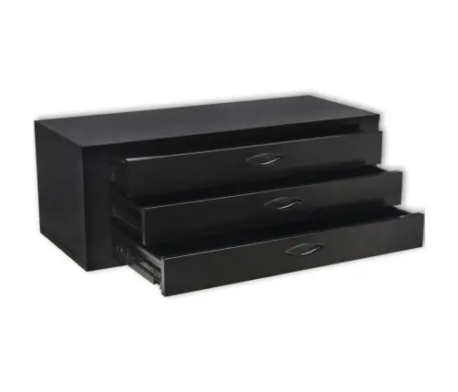 Instrumentu Kaste Ar 3 Atvilktnēm, Melns Metāls Vidaxl