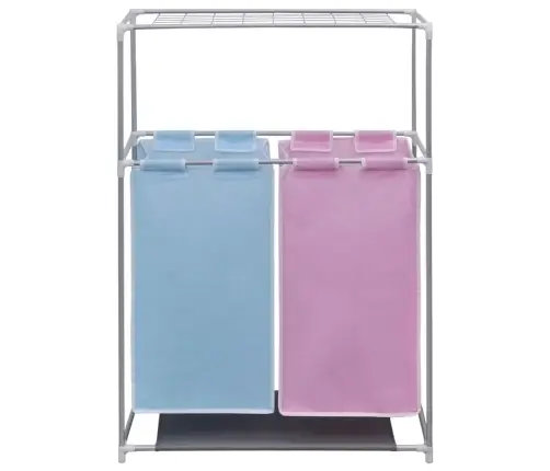 2-Daļīgs Veļas Grozs Ar Augšējo Žāvētāju Vidaxl