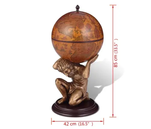 Gaublio Formos Baras Su Atlaso Stovo Dizainu, 42X42X85Cm