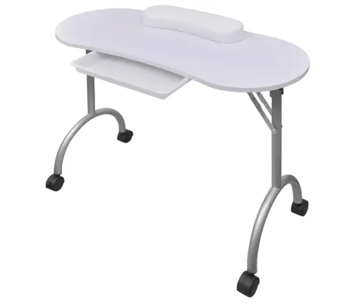 Kokkupandav Maniküürilaud Ratastel Valge