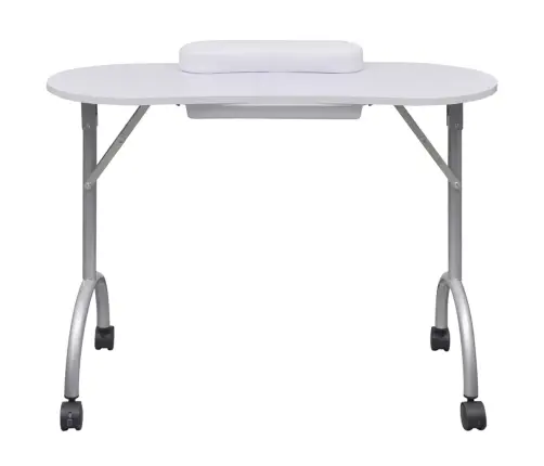 Kokkupandav Maniküürilaud Ratastel Valge