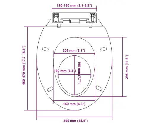 Vaikselt Suletav Prill-Laud, Valge, Ovaalne