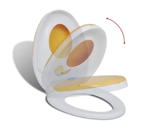 Bērnu, Pieaugušo Tualetes Poda Sēdeklis, Lēnās Aizvēršanas Funkcija