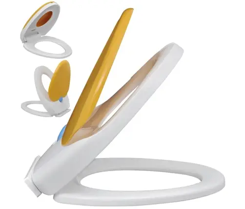 Bērnu, Pieaugušo Tualetes Poda Sēdeklis, Lēnās Aizvēršanas Funkcija