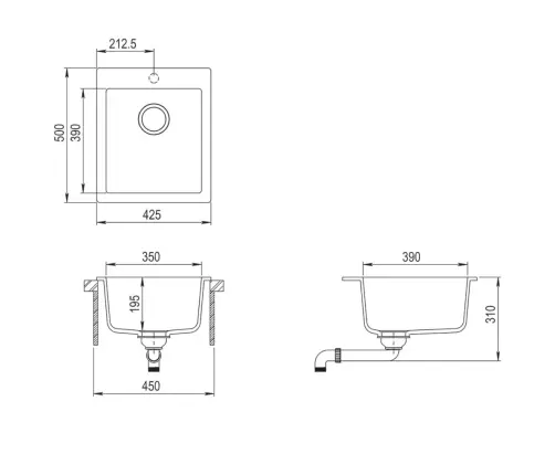 Tasapinnale Paigaldatav Köögivalamu, Graniit, Hall