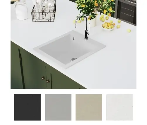 Įleidžiama Virtuvės Plautuvė, Granitas, Baltas Sp.